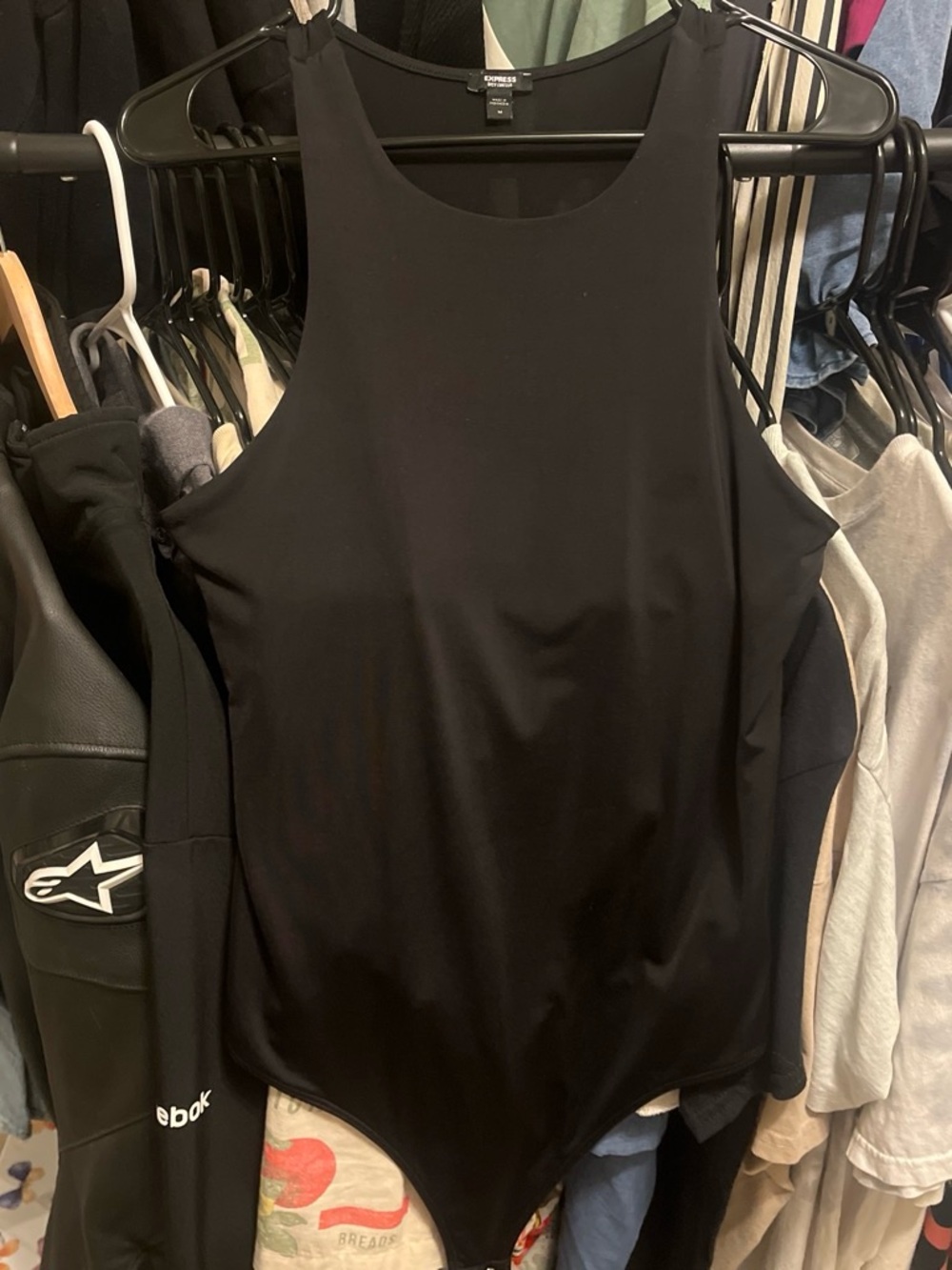 Express Black Sleeveless Scoop-Neck Bodysuit